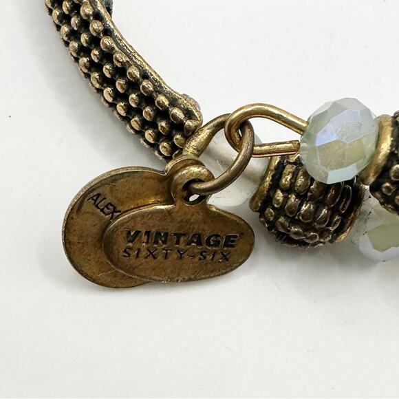 Alex and Ani Gold Wrap Beaded Bracelet Vintage Sixty Six boho glam - Picture 3 of 7